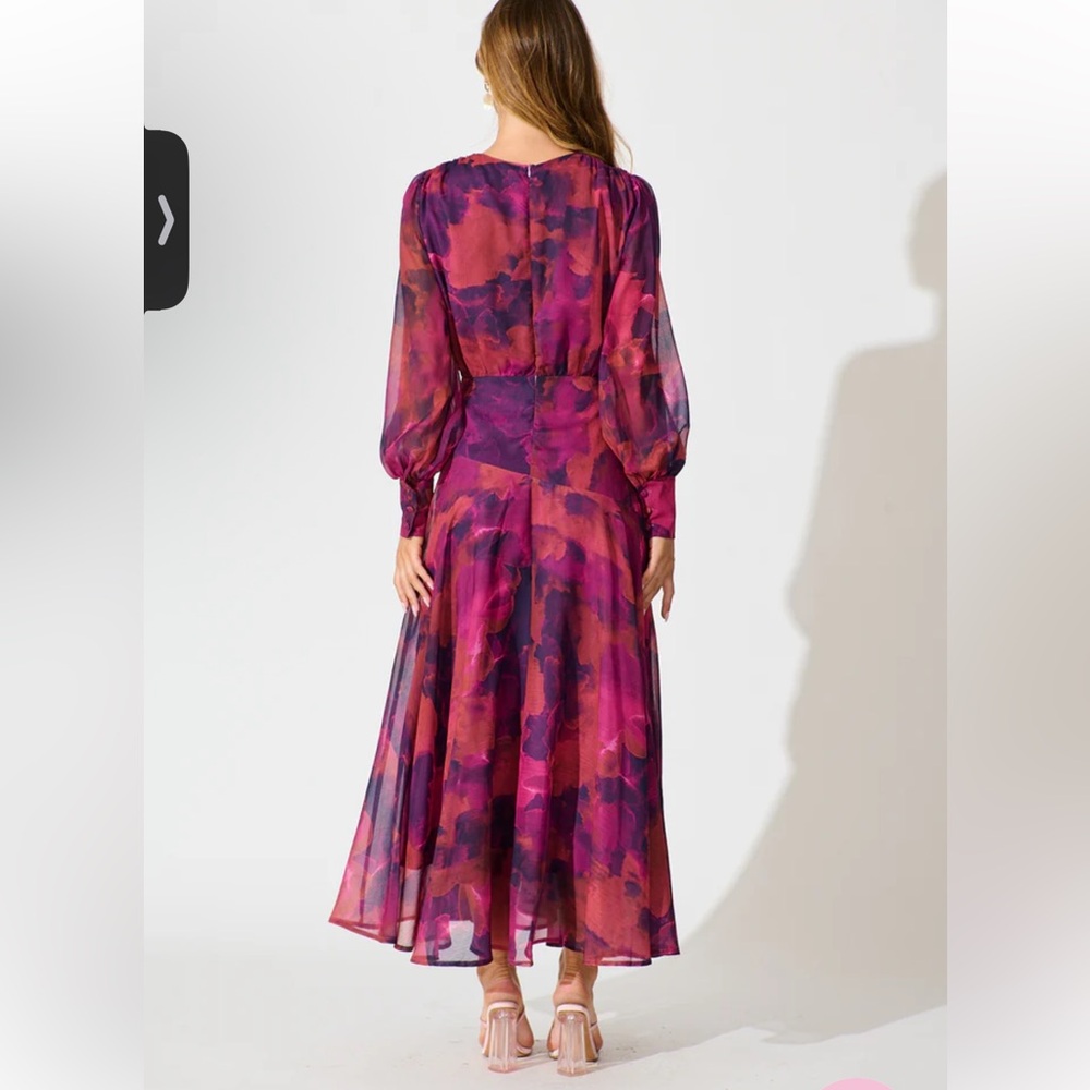 Elegant Pink and Purple Women's Dress - Picture 3 of 4